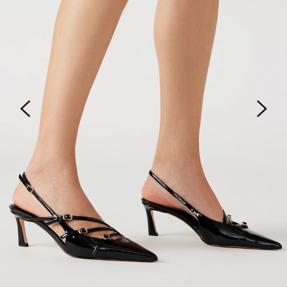 Steve Madden Liana Black Patent Slingback Heel